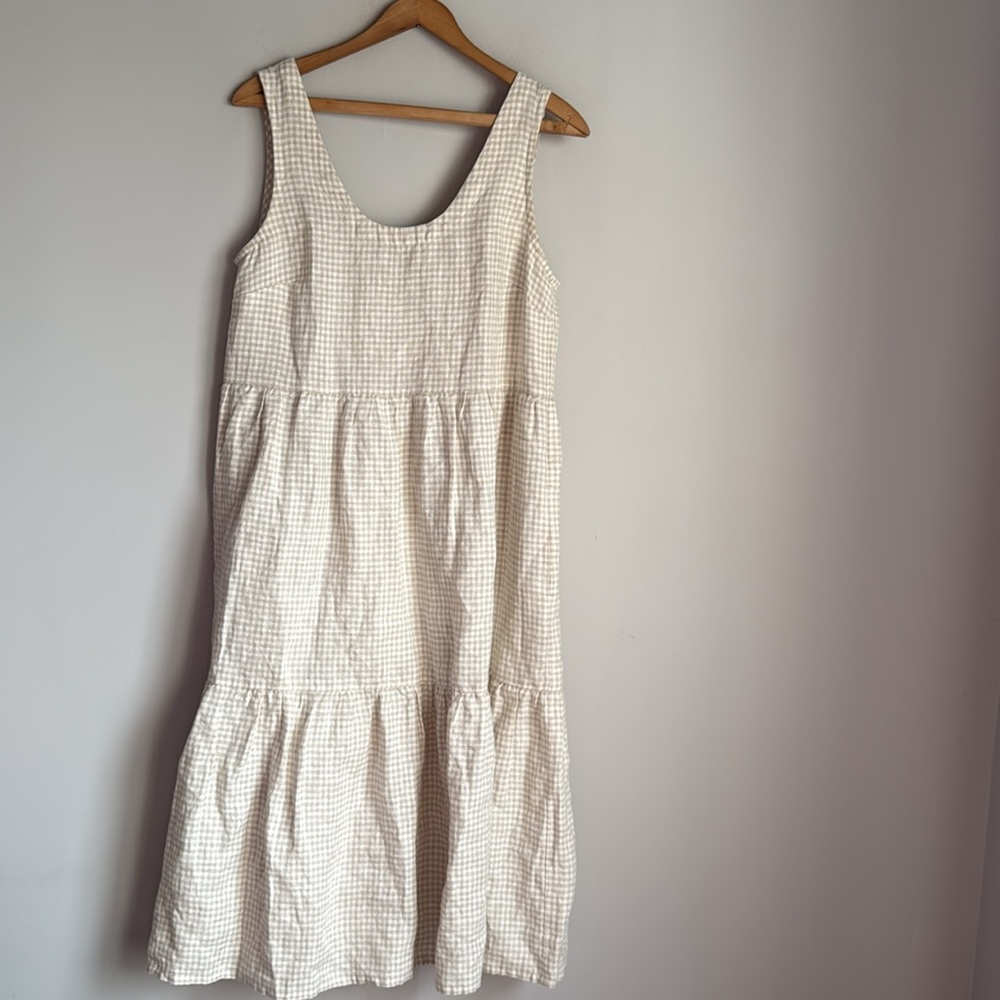 notPERFECTLINEN VALLEY in natural white gingham